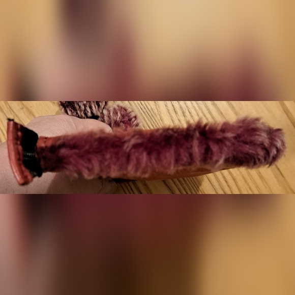 EUC Patricia Nash Burgundy Italian Sheepskin & Sherpa Casual Clutch Purse Bag - Picture 7 of 13